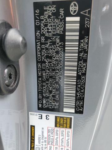 JTKJF5C70GJ022313 - 2016 TOYOTA SCION TC ნაცრისფერი ფოტო 10