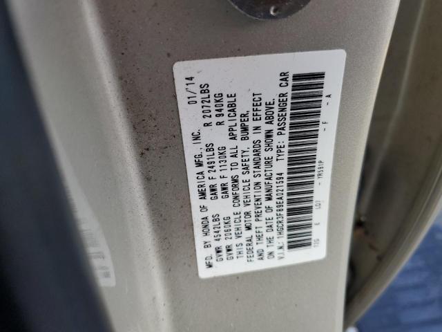 1HGCR3F89EA021594 - 2014 HONDA ACCORD EXL TAN photo 10