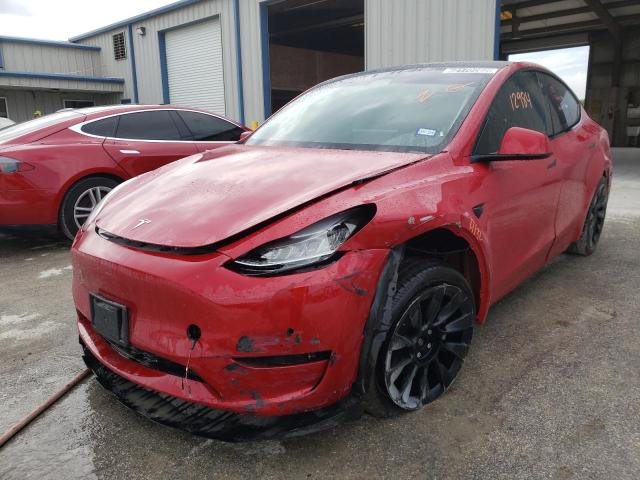 7SAYGDEE1NF480541 - 2022 TESLA MODEL Y Красный фото 2
