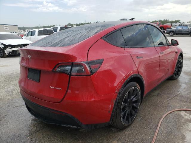 7SAYGDEE1NF480541 - 2022 TESLA MODEL Y Красный фото 4