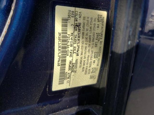 3N1BC13E87L394618 - 2007 NISSAN VERSA S BLUE photo 10