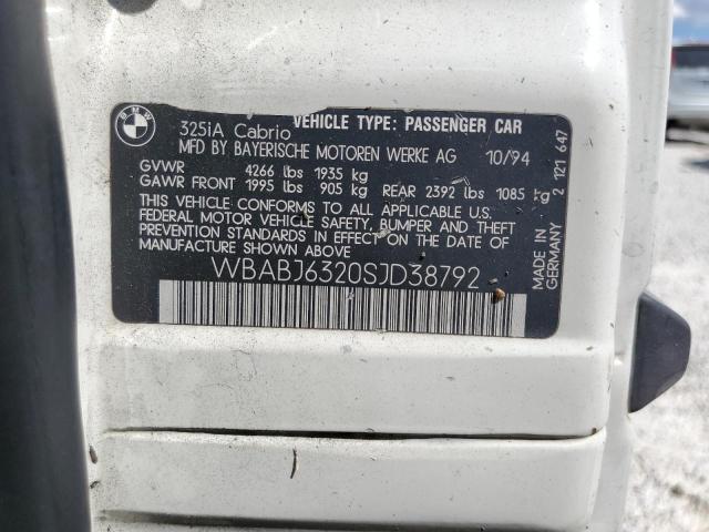 WBABJ6320SJD38792 - 1995 BMW 325 IC AUT WHITE photo 10