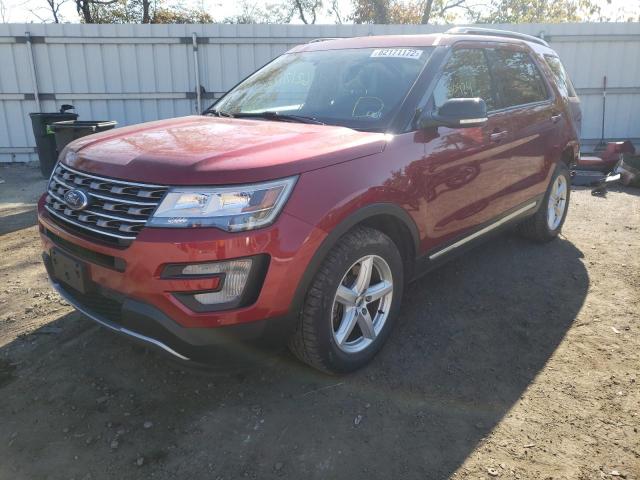 1FM5K8D82HGD14309 - 2017 FORD EXPLORER X RED photo 2