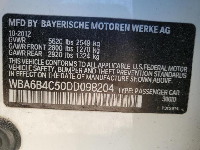 WBA6B4C50DD098204 - 2013 BMW 650 XI Ağ foto 10