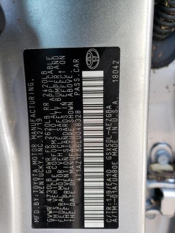 4T1AZ1FB6LU048328 - 2020 TOYOTA AVALON XLE GRAY photo 10