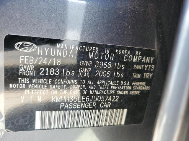 KMHH35LE6JU057422 - 2018 HYUNDAI ELANTRA GT GRAY photo 10