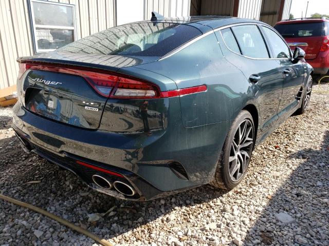 KNAE35LDXN6116283 - 2022 KIA STINGER GT TEAL photo 4