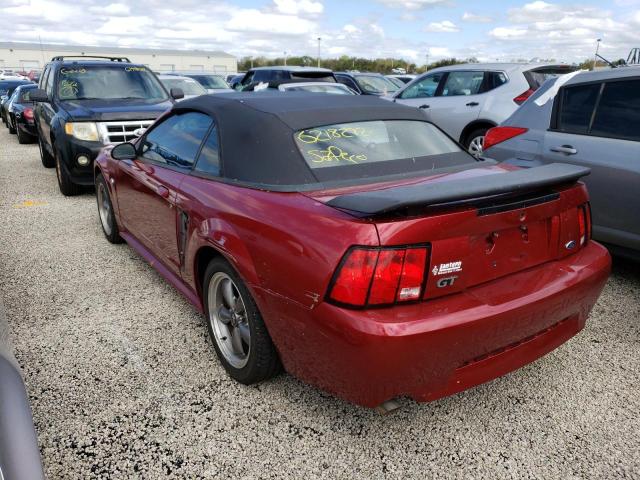1FAFP45X74F113763 - 2004 FORD MUSTANG GT BURGUNDY photo 4