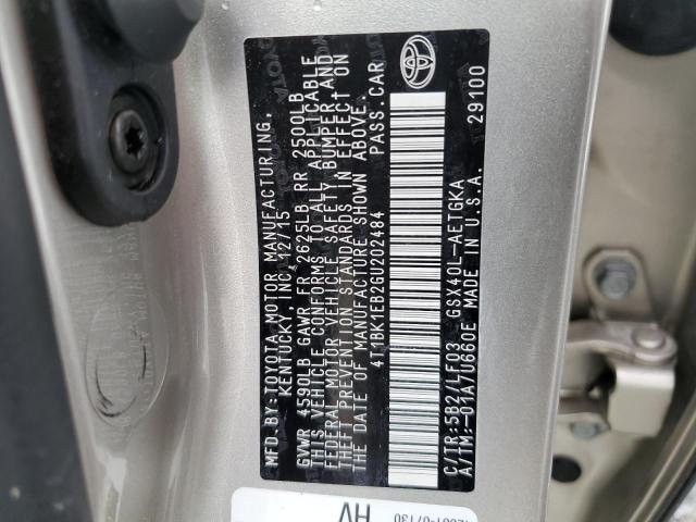 4T1BK1EB2GU202484 - 2016 TOYOTA AVALON XLE UNKNOWN - NOT OK FOR INV. photo 10