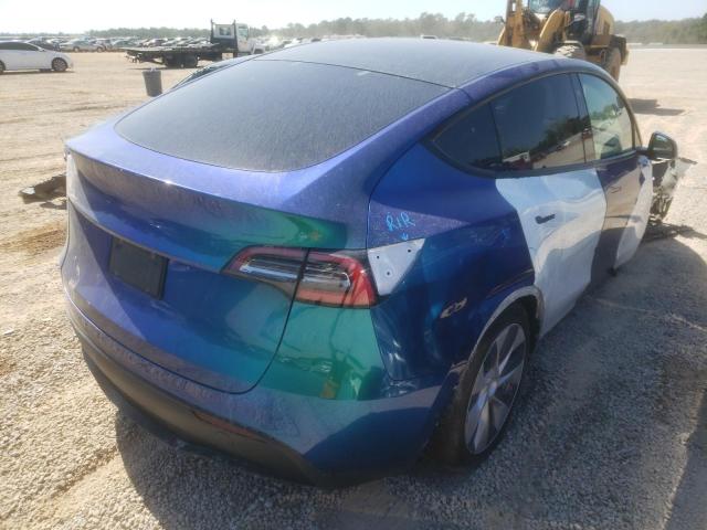 5YJYGDEEXLF044054 - 2020 TESLA MODEL Y BLUE photo 4