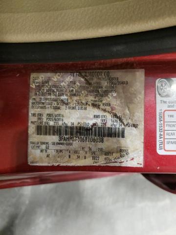 3FAHP07106R106038 - 2006 FORD FUSION SE RED photo 10