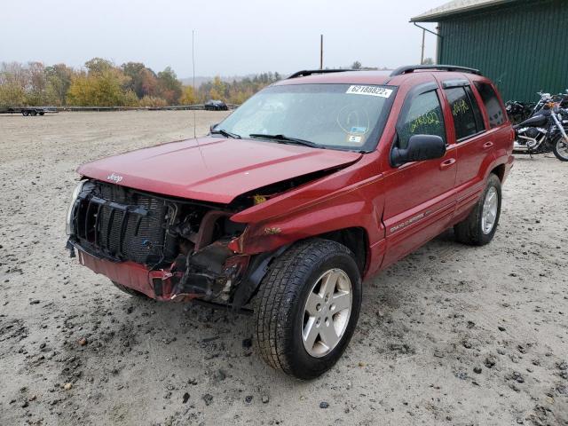 1J4GW58N14C355171 - 2004 JEEP GRAND CHER RED photo 2