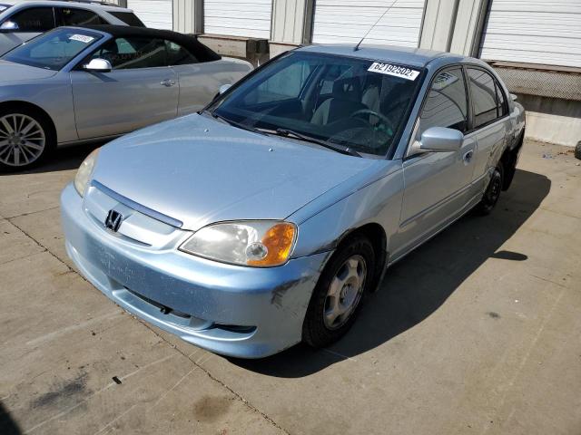 JHMES95643S008434 - 2003 HONDA CIVIC HYBR BLUE photo 2