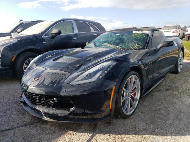 1G1Y13D77H5108258 - 2017 CHEVROLET CORVETTE G BLACK photo 2