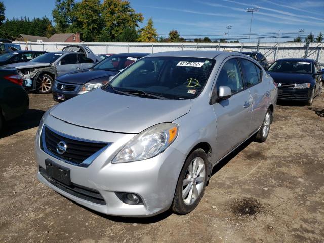 3N1CN7AP7EL848733 - 2014 NISSAN VERSA S SILVER photo 2