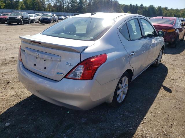 3N1CN7AP7EL848733 - 2014 NISSAN VERSA S SILVER photo 4