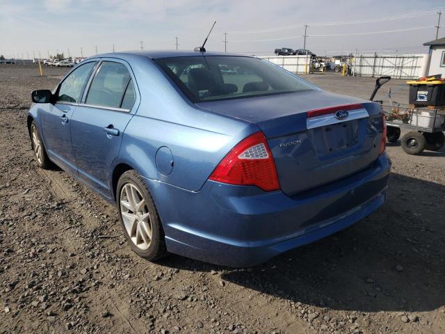 3FAHP0JA9AR180169 - 2010 FORD FUSION SEL BLUE photo 3