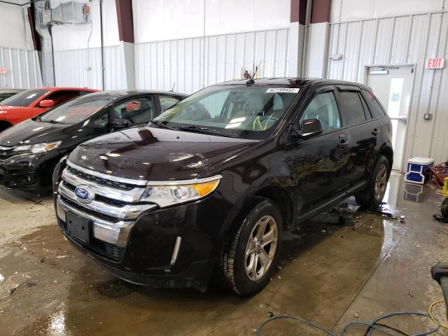 2FMDK3JC7DBC77301 - 2013 FORD EDGE SEL BLACK photo 2