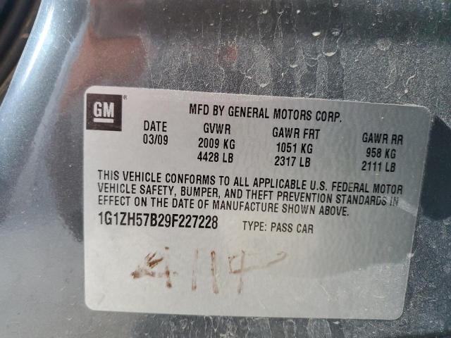 1G1ZH57B29F227228 - 2009 CHEVROLET MALIBU 1LT 灰色 照片 10