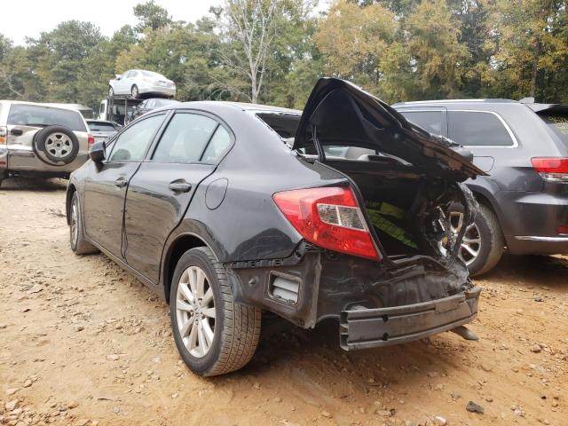 19XFB2F9XCE300176 - 2012 HONDA CIVIC EXL Noir photo 3