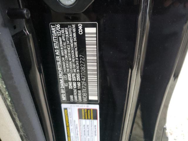 WDBTK72F47T082727 - 2007 MERCEDES-BENZ CLK 550 BLACK photo 10