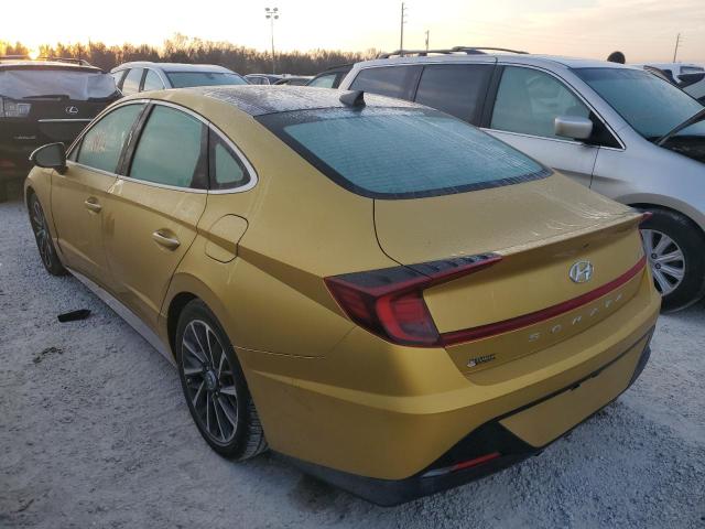 5NPEJ4J24LH023234 - 2020 HYUNDAI SONATA SEL YELLOW photo 3