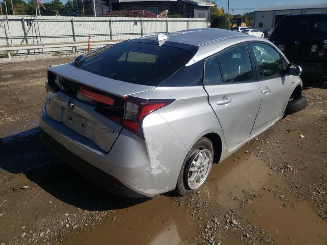 JTDL9MFU9M3027836 - 2021 TOYOTA PRIUS LE SILVER photo 4