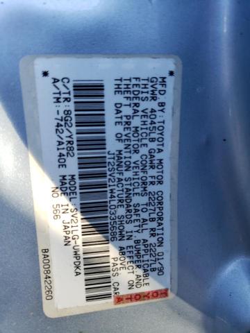 JT2SV21W4L0335686 - 1990 TOYOTA CAMRY DLX 蓝色 照片 10