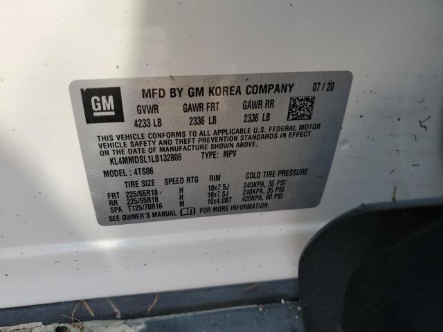 KL4MMDSL1LB132806 - 2020 BUICK ENCORE GX WHITE photo 10