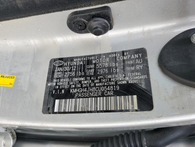 KMHGH4JH8CU054819 - 2012 HYUNDAI EQUUS SIGN GRAY photo 10