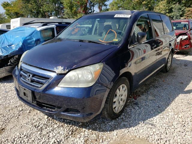 5FNRL38217B135604 - 2007 HONDA ODYSSEY LX BLUE photo 2