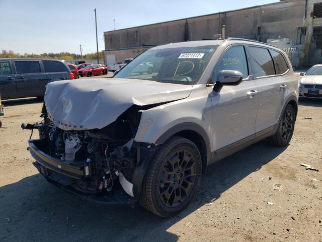 5XYP3DHC4MG155288 - 2021 KIA TELLURIDE GRAY photo 2