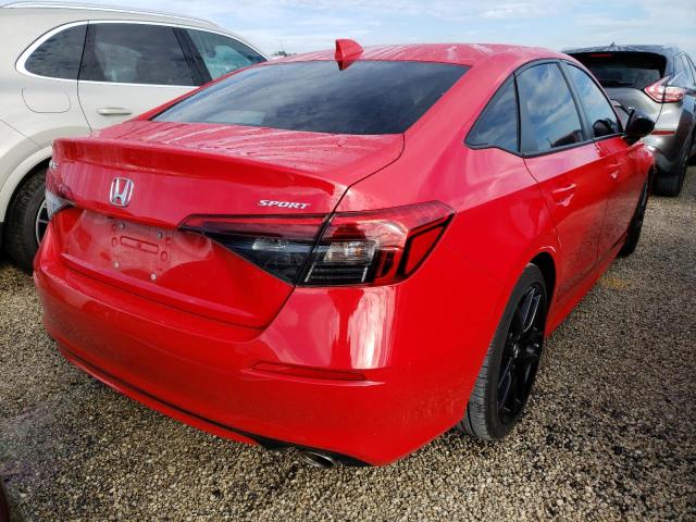 2HGFE2F59NH520891 - 2022 HONDA CIVIC SPOR RED photo 4