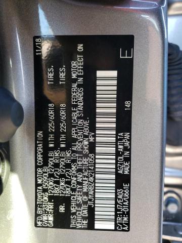 JTJYARBZ4K2141058 - 2019 LEXUS NX 300 BAS GRAY photo 10