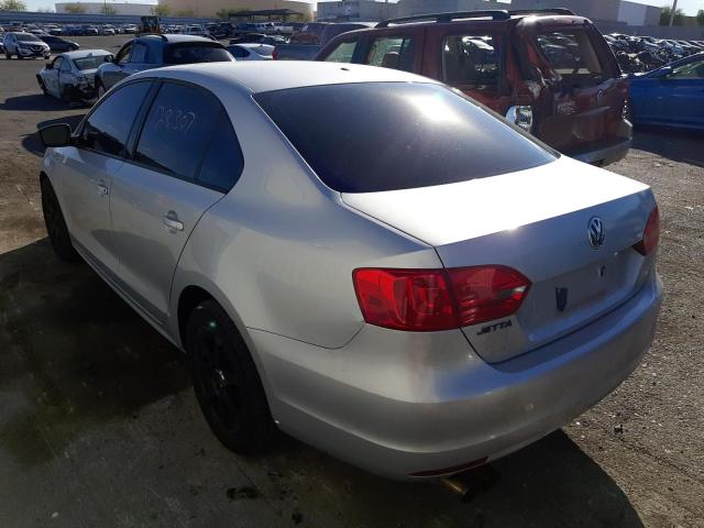 3VW2K7AJ9CM326252 - 2012 VOLKSWAGEN JETTA BASE 银色 照片 3
