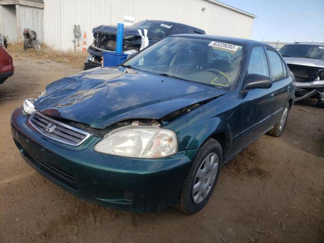 2HGEJ6611YH594418 - 2000 HONDA CIVIC BASE GREEN photo 2