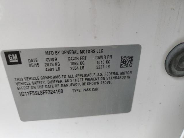 1G11F5SL8FF324190 - 2015 CHEVROLET MALIBU LTZ თეთრი ფოტო 10
