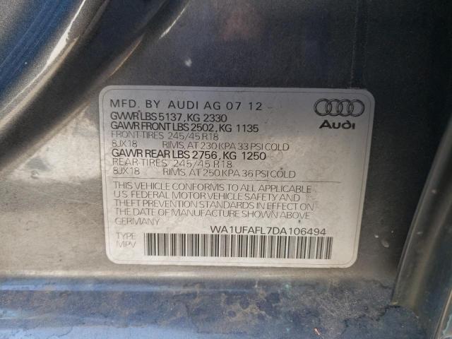 WA1UFAFL7DA106494 - 2013 AUDI A4 ALLROAD GRAY photo 10