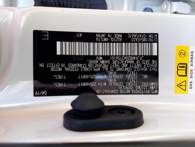 JTJYARBZ6K2156161 - 2019 LEXUS NX 300 BAS 白色 照片 10