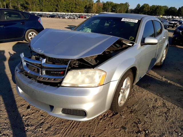 1B3BD1FB8BN526296 - 2011 DODGE AVENGER MA SILVER photo 2