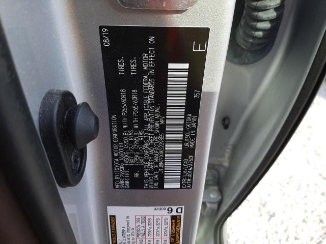 JTJBM7FX4K5239855 - 2019 LEXUS GX 460 SILVER photo 10