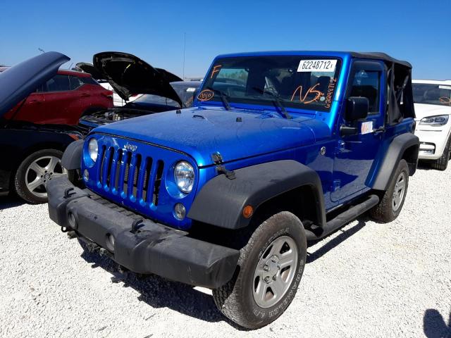 1C4AJWAG6GL308962 - 2016 JEEP WRANGLER S BLUE photo 2