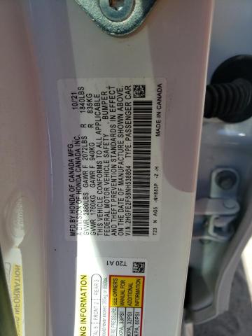 2HGFE2F58NH538864 - 2022 HONDA CIVIC SPOR 白色 照片 10