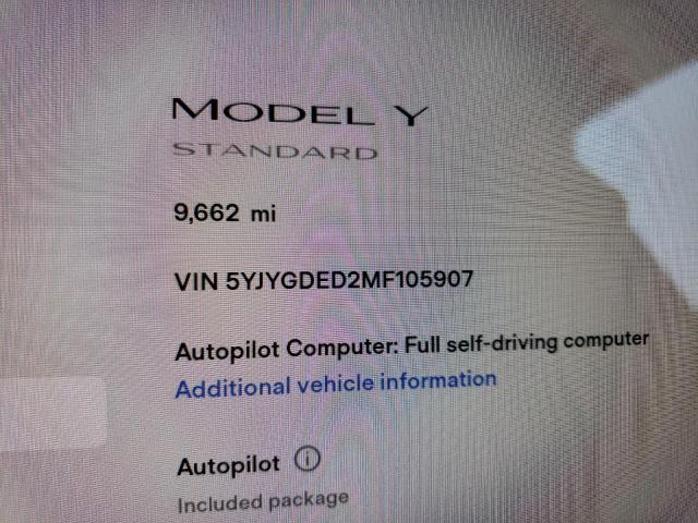 5YJYGDED2MF105907 - 2021 TESLA MODEL Y أبيض صورة 8