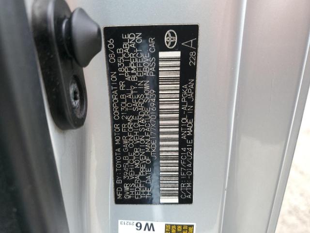 JTKDE177X70169439 - 2007 TOYOTA SCION TC 银色 照片 10