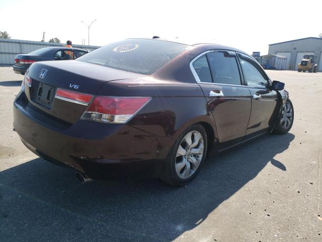 5KBCP3F89AB018444 - 2010 HONDA ACCORD EXL BURGUNDY photo 4