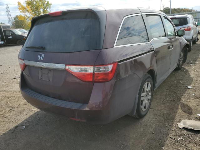 5FNRL5H29DB072789 - 2013 HONDA ODYSSEY LX BURGUNDY photo 4