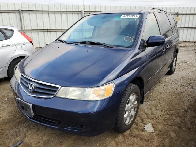 5FNRL18684B019223 - 2004 HONDA ODYSSEY EX BLUE photo 2