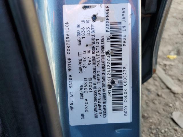 JM1BL1SF2A1222056 - 2010 MAZDA MAZDA3 I TEAL photo 10