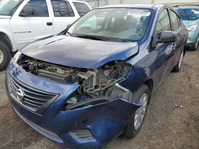 3N1CN7AP3EL844873 - 2014 NISSAN VERSA BLUE photo 2